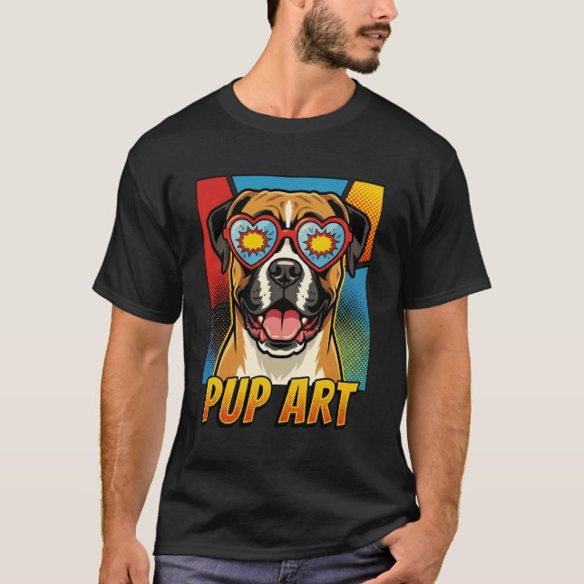 Camiseta Boxeador Estilo de Quadrinhos Retro Pop Art (Frente)
