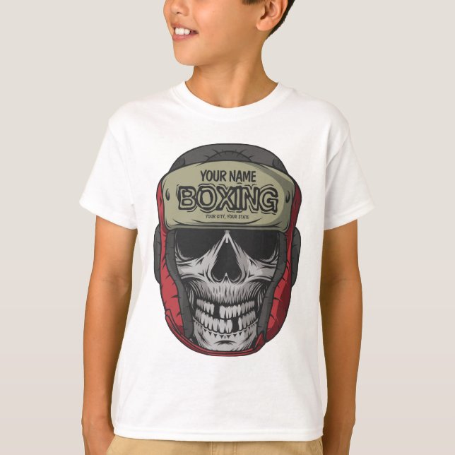 Camiseta Boxeador Personalizado Boxer Fight Club Esqueleto  (Frente)