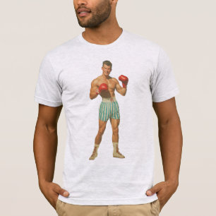 Camiseta Boxeador Vintage em Shorts Listrados