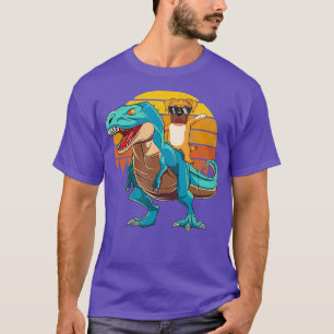 Camiseta Boxeiro Cão Andando Dinossauro T Rex Boys Retro