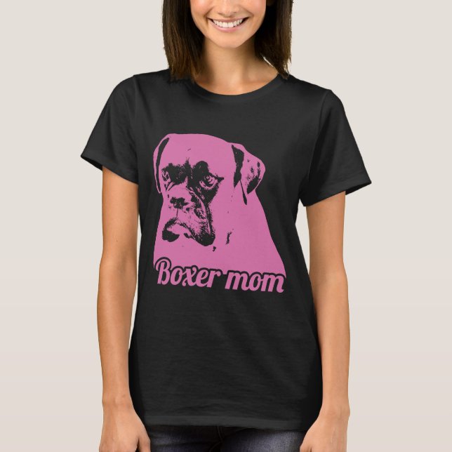Camiseta Boxeiro Mãe Cachorro Cara Cachorro Pet Roupa (Frente)