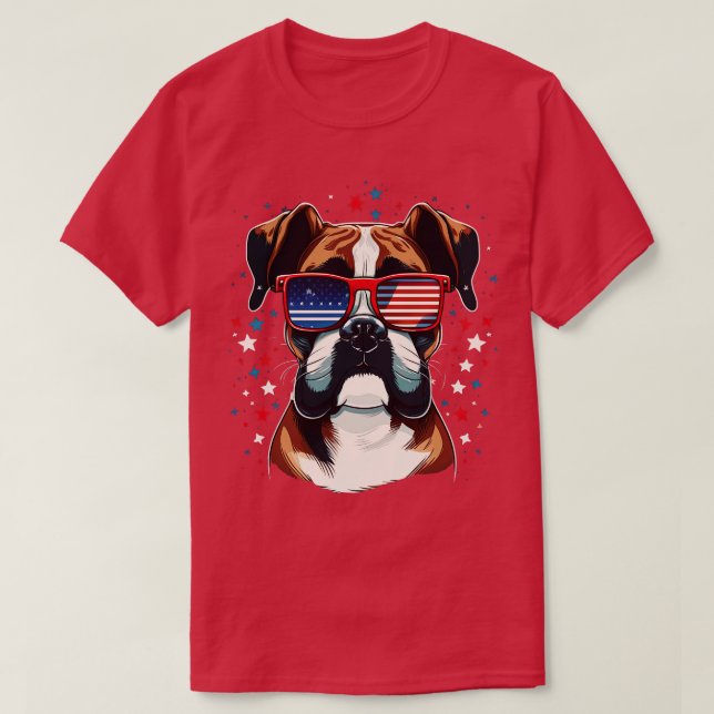 Camiseta Boxer 4 de julho de 2 (Frente do Design)