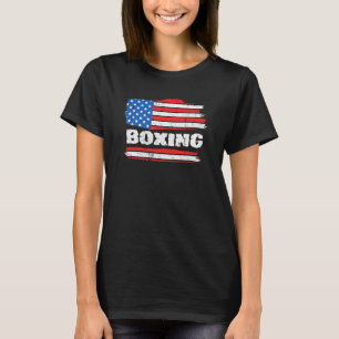 Camiseta Boxer American Flag Patriotic Boxer Coach Fighter