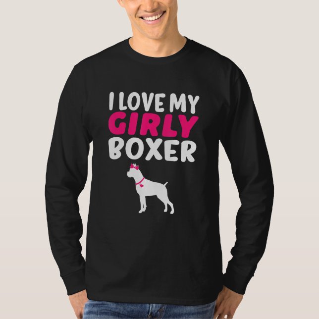 Camiseta Boxer Canine Pet Girl Dog Sexo De Pup Revela Bela (Frente)