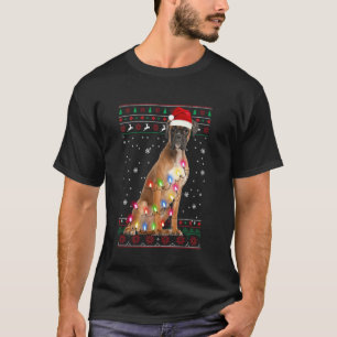 Camiseta Boxer Christmas Lights Family Mating Dog Lover