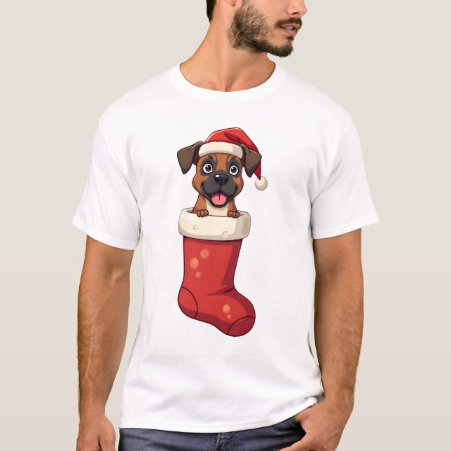 Camiseta Boxer Christmas Stocking (Frente)