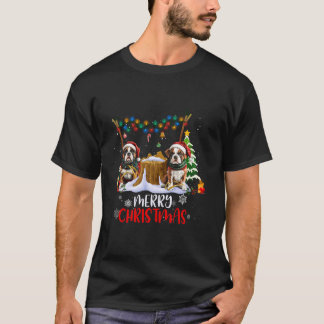 Camiseta Boxer Christmas Tree Lights Decortions Dog Lover
