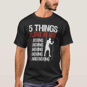 Camiseta Boxer Da Bandeira Dos Eua Dizendo 5 Coisas Que Eu