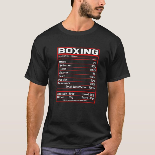 Camiseta Boxer de Fatos Nutricionais (Frente)