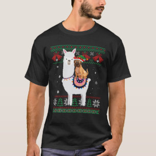Camiseta Boxer Dog Andando Llama Engraçado Natal Feio