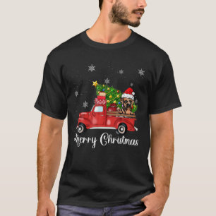 Camiseta Boxer Dog Andando no Red Truck Natal