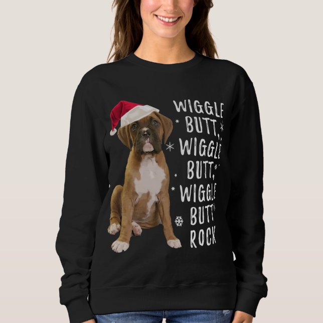 Camiseta Boxer Dog Christmas - Wiggle Bumbum Rock (Frente)