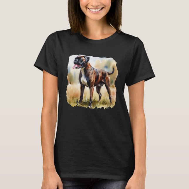 Camiseta Boxer Dog em Aquarela (Frente)