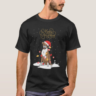 Camiseta Boxer Dog Felry Natal Xmas Cristo alemão Boxer