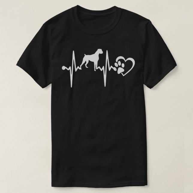 CAMISETA BOXER DOG HEARTBEAT  (Frente do Design)