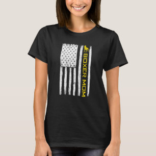 Camiseta Boxer Dog Mãe Vintage Patriótica Com Bandeira Amer