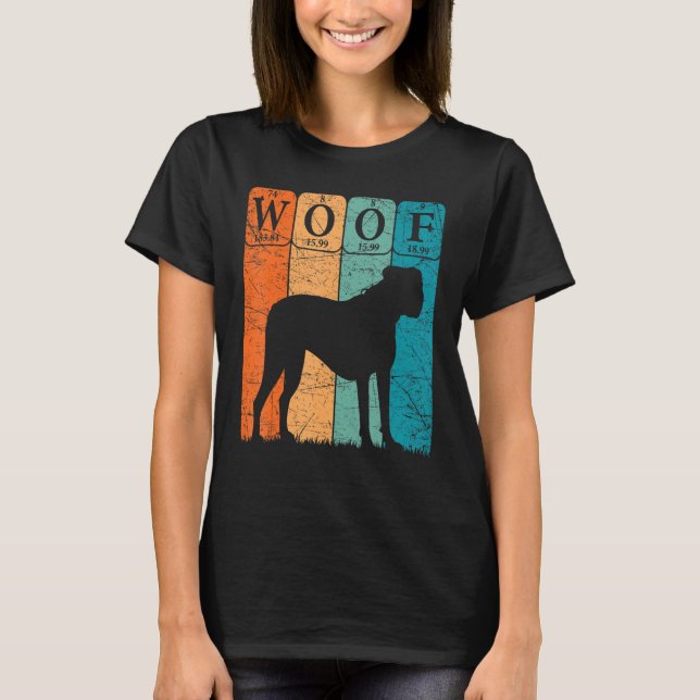 Camiseta Boxer Dog Periodic Table Elements Dog Lover Woof (Frente)