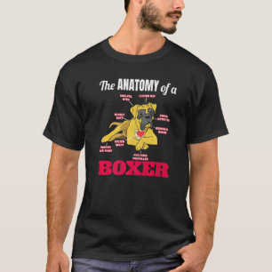 Camiseta Boxer Dog Pet Paw Anatomia Animal de um Boxer