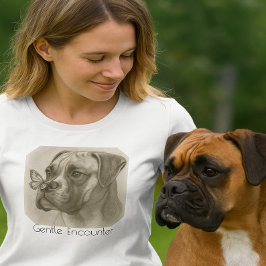 Camiseta Boxer Dog with Butterfly Gentle Encounter