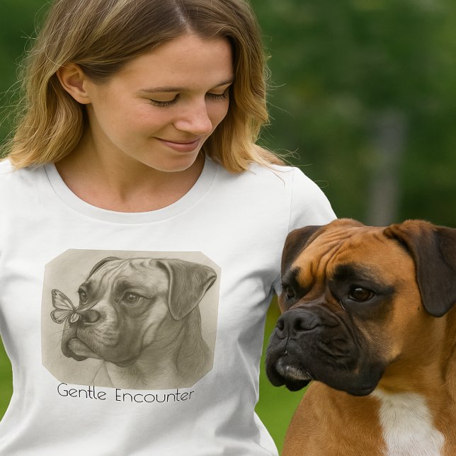 Camiseta Boxer Dog with Butterfly Gentle Encounter (Criador carregado)