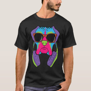 Camiseta Boxer Dog With Sunglasses And Headphones