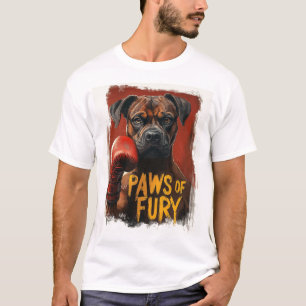 Camiseta Boxer Engraçado - Desenho Patas de Fúria