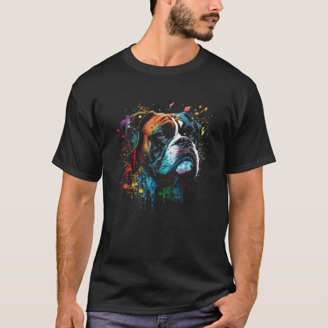 Camiseta Boxer Flames Cute Dog (Frente)