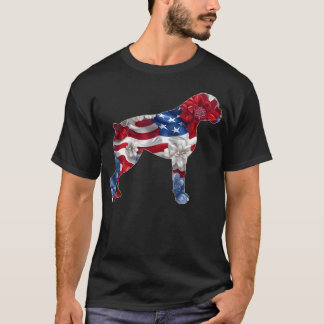 Camiseta Boxer Flor Red White Blue Bandeira EUA 4º De