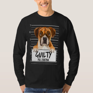 Camiseta Boxer Foto de Acusado Cão Culpado