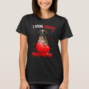 Camiseta Boxer I Steal Hearts Cachorro Bonito Abraço Namora