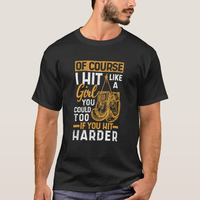 Camiseta Boxer Kickboxer Gym Boxer É Claro Que Eu Bati Como (Frente)