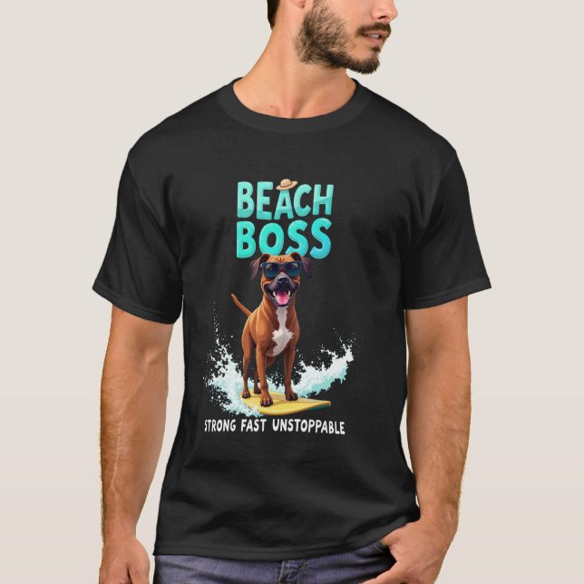 Camiseta Boxer Legal Surfando Cachorro (Frente)
