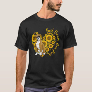 Camiseta Boxer Mãe Dia de as mães de Coração Girassol