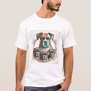 Camiseta Boxer Mãe E Seus 3 Filhotes