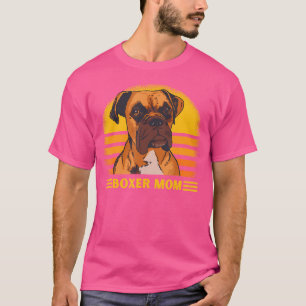 Camiseta Boxer Mãe Retro Boxer Proprietário de Cachorros Bo