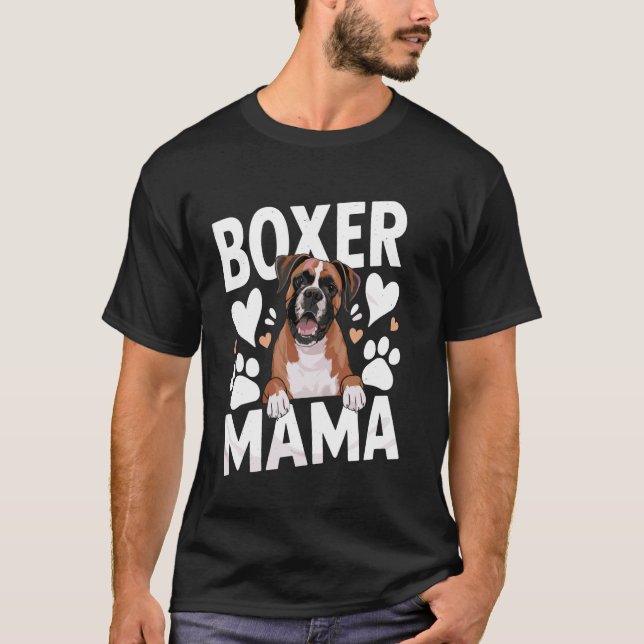 Camiseta Boxer Mama, dono de cachorro Mãe (Frente)