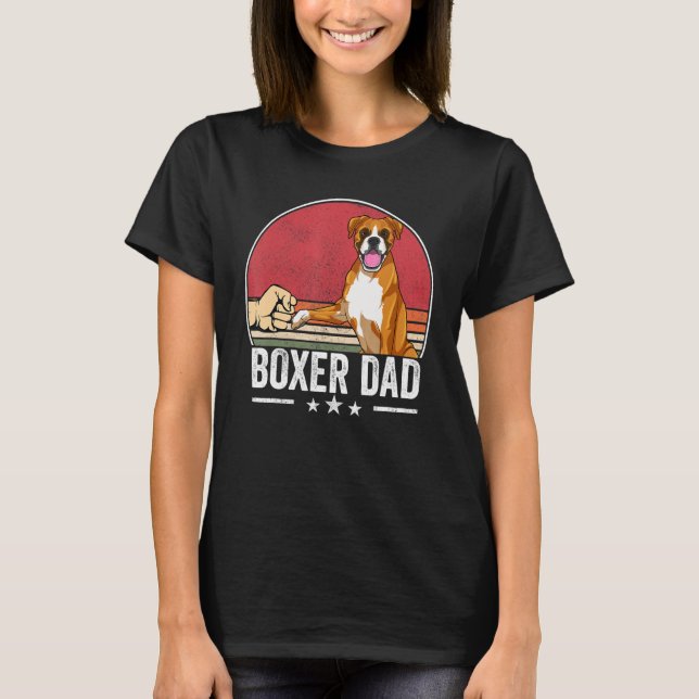 Camiseta Boxer Pai Cachorro Cachorro Roupa Retro Sunset Par (Frente)