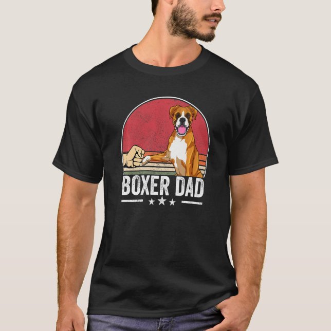 Camiseta Boxer Pai Cachorro Cachorro Roupa Retro Sunset Par (Frente)