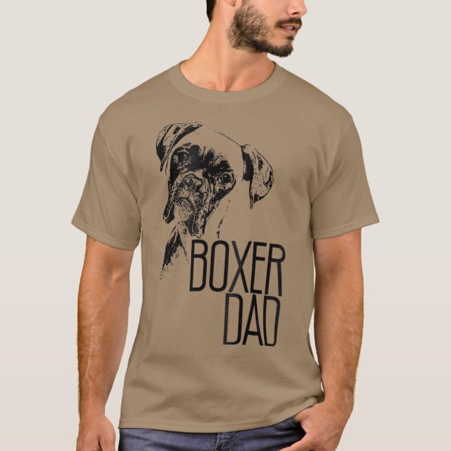 CAMISETA BOXER PAI DOG FACE T DOG LOVERS BOXER PAI GIFT (Frente)