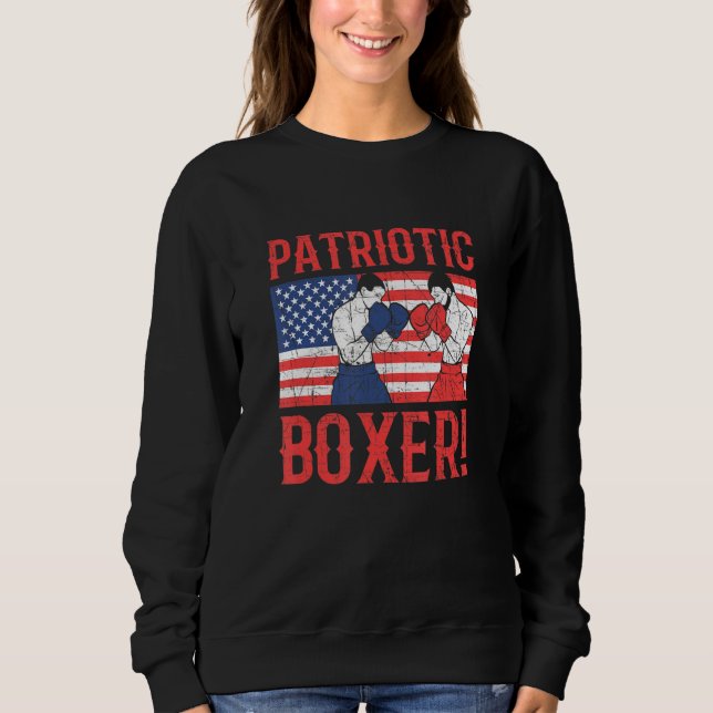 Camiseta Boxer Patriótico dos Eua (Frente)