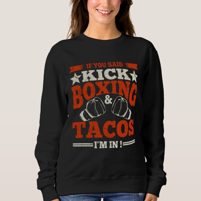 Camiseta Boxer Quote Kickboxing & Tacos Boxing Gloves Kickb (Frente)