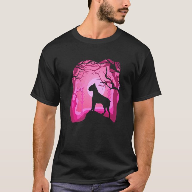 Camiseta Boxer Retro Rosa Boxer Cachorro Rosa (Frente)