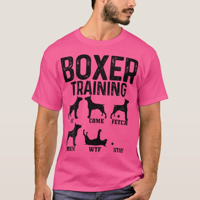 Camiseta Boxer Training Funny Dog Owner Boxer Mãe Pai Boxer (Frente)