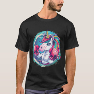 Camiseta Boxer Unicorn Com Luvas De Boxin Engraçadas