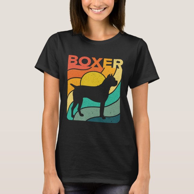 Camiseta Boxer Vintages Retro Dog  Mum Dad (Frente)