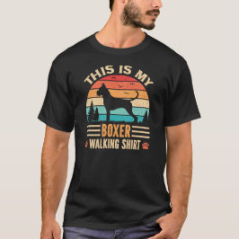 Camiseta Boxer Walking Dad German Dog Walker Retro Sunset