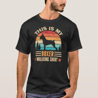 Camiseta Boxer Walking Dad German Dog Walker Retro Sunset