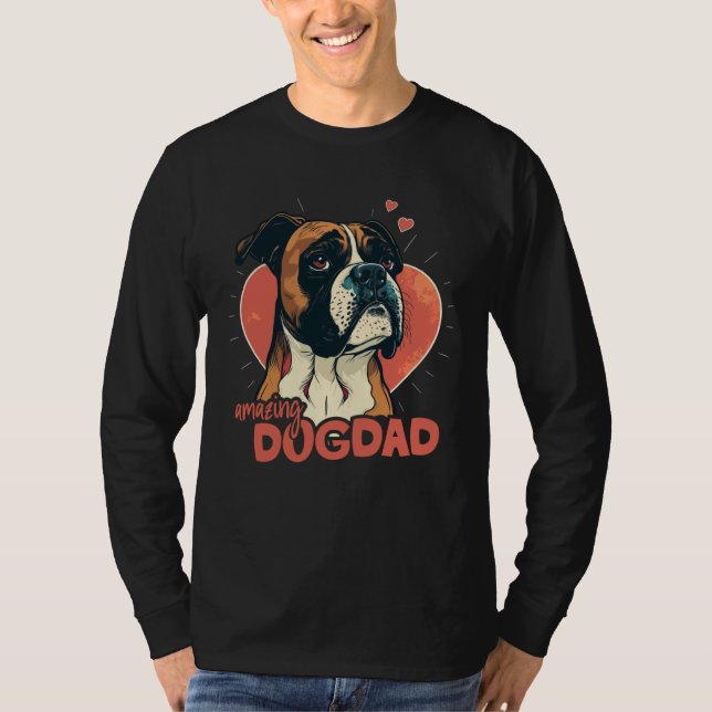 Camiseta Boxerdog With Heartdecoration Amazing Dogdad  1 (Frente)