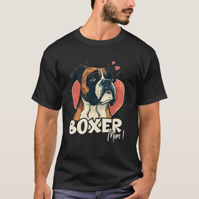 Camiseta Boxerdog with heartdecoration Boxermom (Frente)