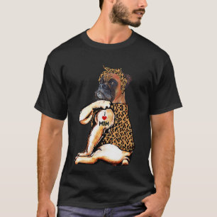 Camiseta Boxers Adoro Mãe Tatuagem Dia de as mães Leopardo
